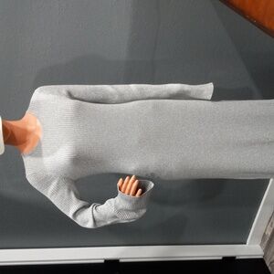 Show Me Your MuMu City Dress Sparkle Silver Knit Sweater Dress